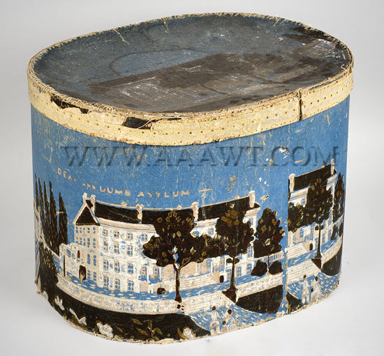 Wallpaper Band Box, 'Deaf and Dumb Asylum' Paper, New York, NY after 1831, entire view